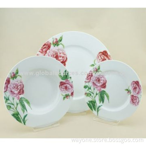 20-piece Ceramic Dinnerware Set, Rose Design, Round Shape, Food and Dishwasher Safe, Lead-free